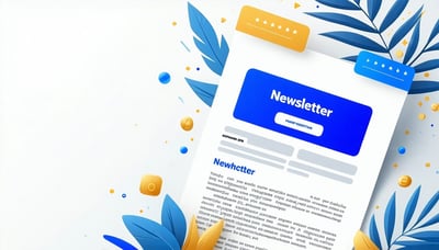 Newsletter signup illustration with a tech theme Newsletter signup illustration with a tech theme